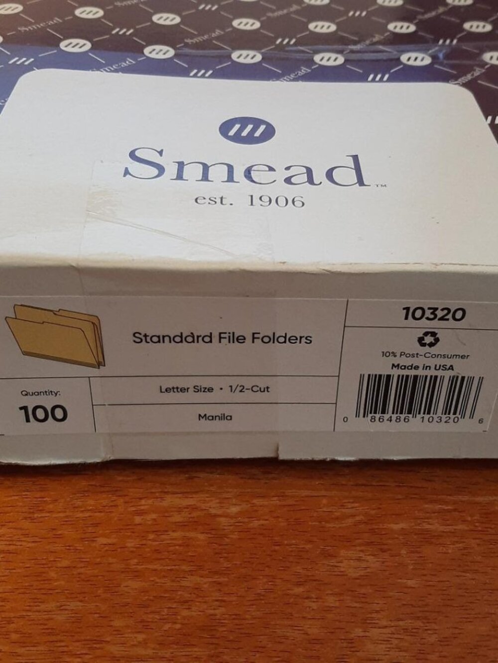 NEW OPEN BOX ! Smead Manila File Folders Letter Sz Straight Pack 100 SMD 10320